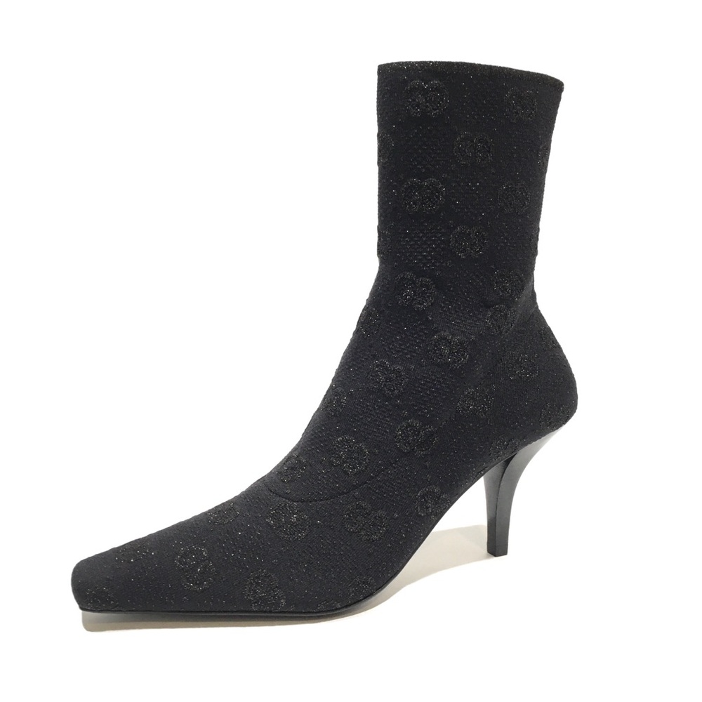 GUCCI GG SUPREME KNIT ANKLE BOOT -HIGH HEEL -BLACK -WOMEN’S US 7.5 -NEW